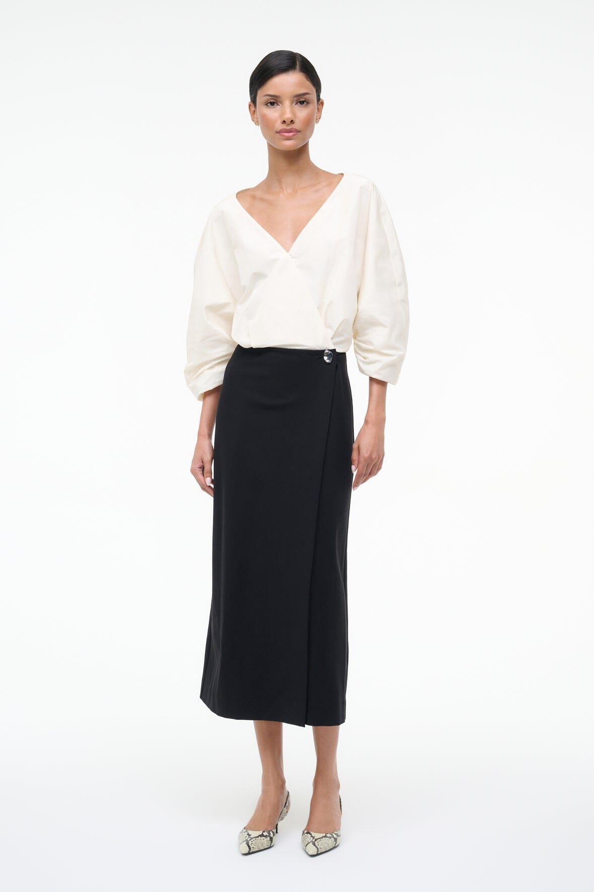 ORION DRESS IN IVORY / BLACK - Romi Boutique