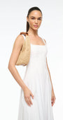 MOON RAFFIA TOTE BAG IN NATURAL/TAN - Romi Boutique