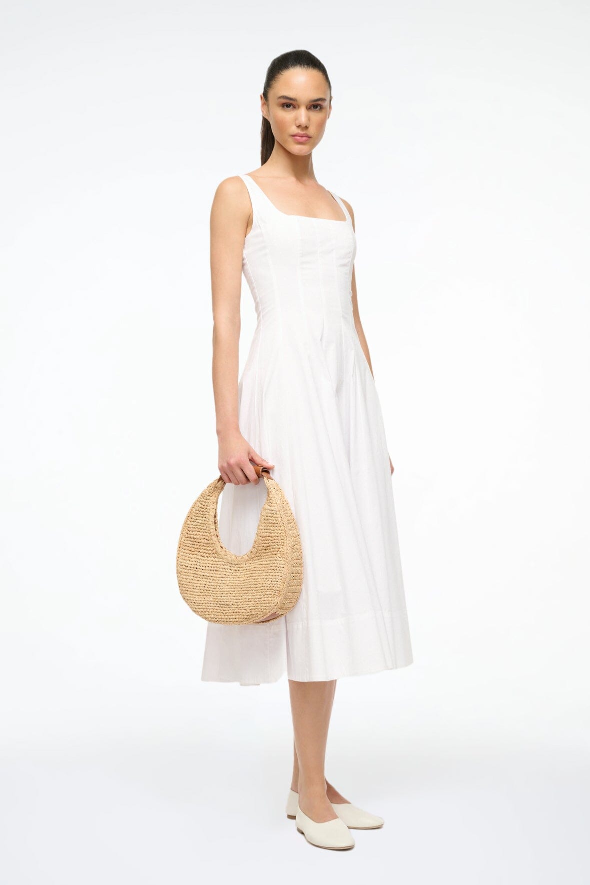 MOON RAFFIA TOTE BAG IN NATURAL/TAN - Romi Boutique