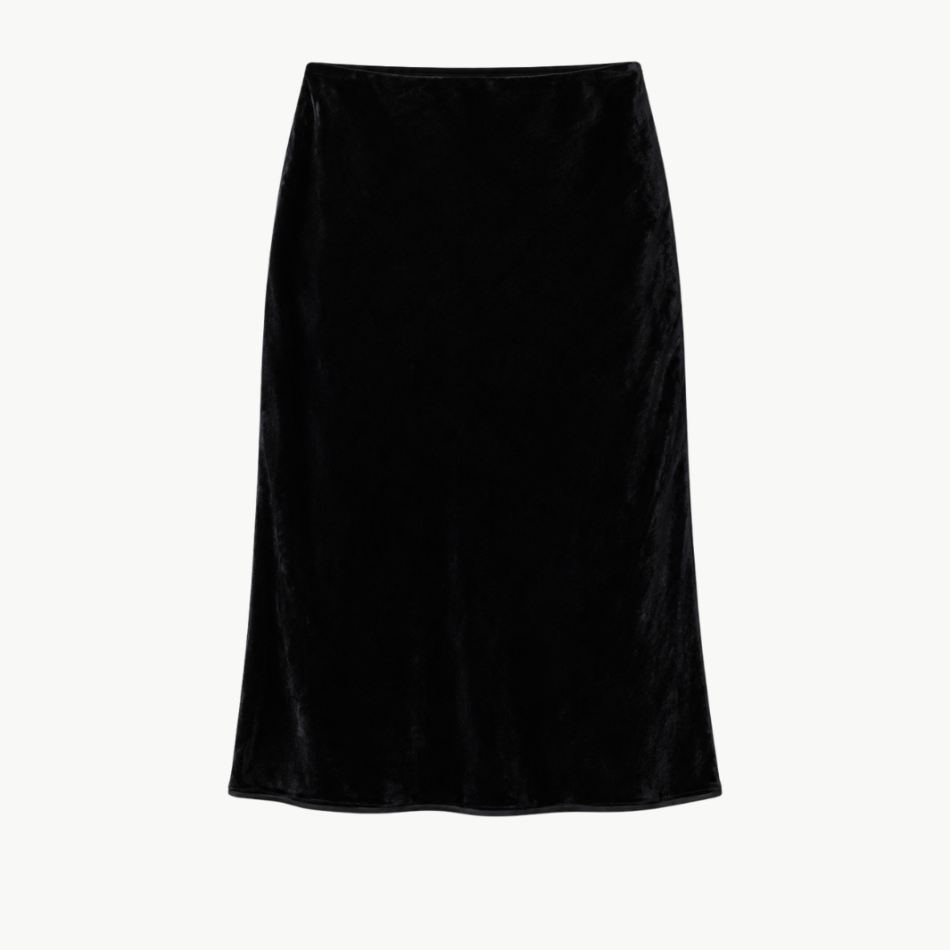 Staud Luciana Velvet Skirt at Romi Boutique