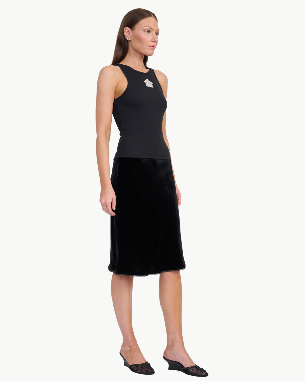 Staud Luciana Velvet Skirt at Romi Boutique