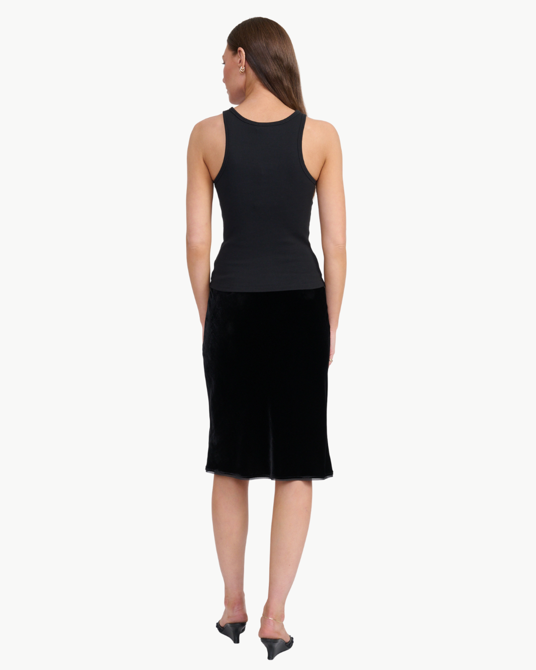 Staud Luciana Velvet Skirt at Romi Boutique