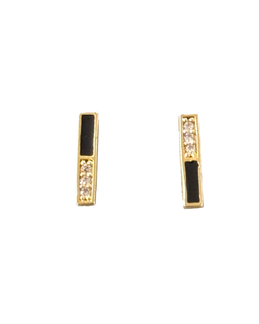 STICK ENAMEL STUDS IN BLACK by TAI - Romi Boutique
