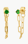 FRONT TO BACK CHAIN LINK STUD EARRING IN EMERALD by TAI - Romi Boutique
