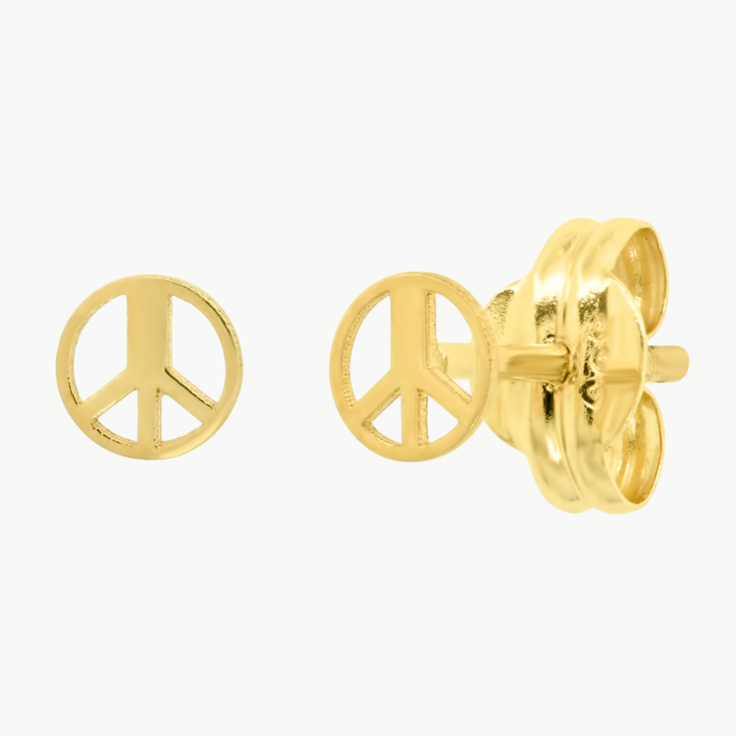 14K GOLD PEACE STUDS IN GOLD by TAI - Romi Boutique