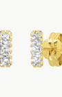 14K WHITE TOPAZ STICK STUDS IN GOLD by TAI - Romi Boutique