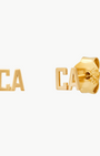 GOLD VERMEIL CA STUDS IN GOLD by TAI - Romi Boutique