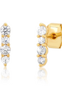 ROUND CZ STICK STUDS IN GOLD by TAI - Romi Boutique