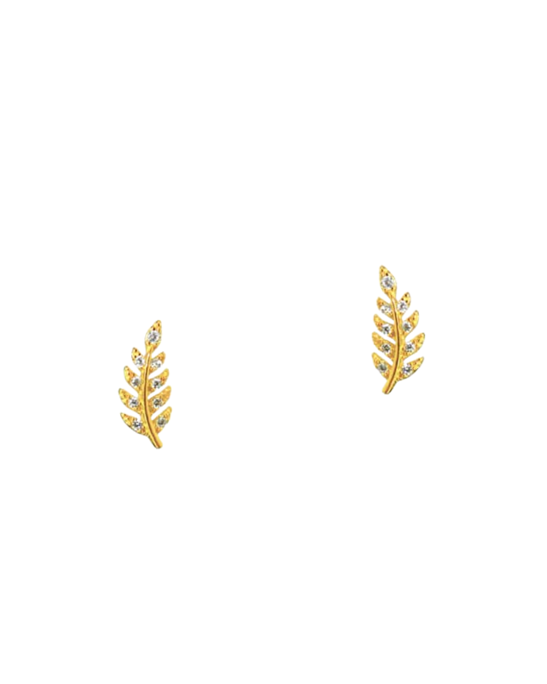 CZ LEAF CRAWLER IN GOLD VERMEIL by TAI - Romi Boutique