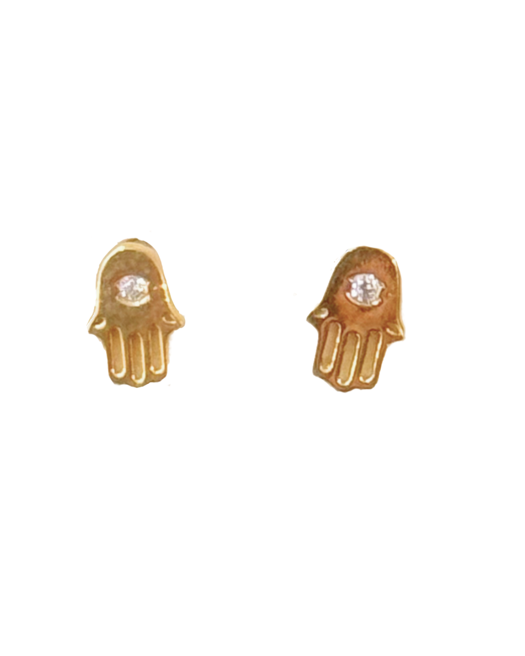 HAMSA WITH CZ CENTER STUDS IN GOLD VERMEIL by TAI - Romi Boutique