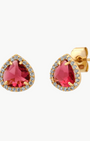 BEZEL SET GLASS PEAR STUDS by TAI - Romi Boutique