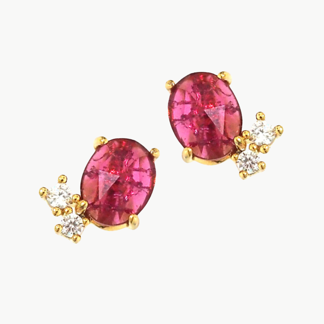 RUBY OVAL STUDS by TAI - Romi Boutique