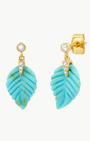 LEAF EARRING IN TURQUOISE by TAI - Romi Boutique
