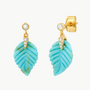LEAF EARRING IN TURQUOISE by TAI - Romi Boutique