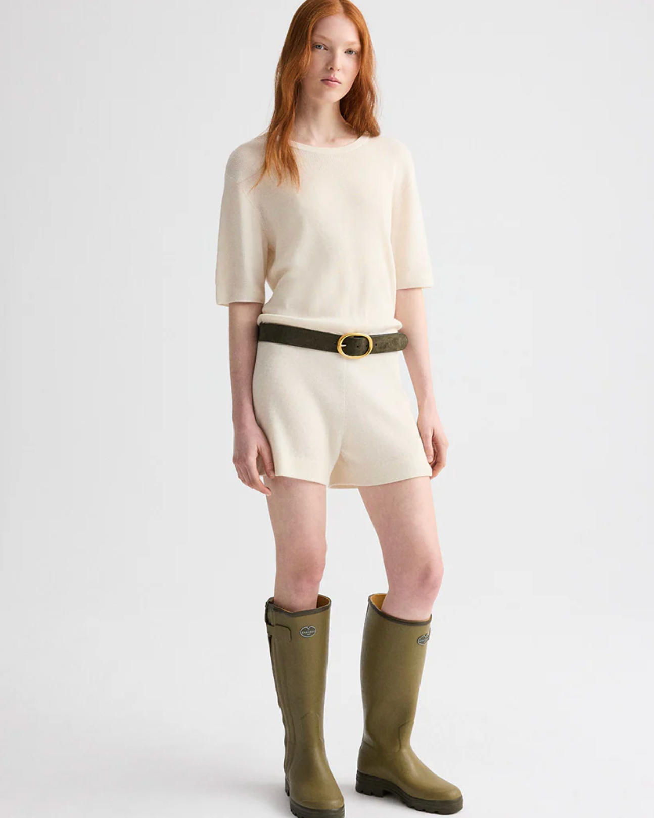 WIDE SUEDE BELT IN MILITARY - Romi Boutique