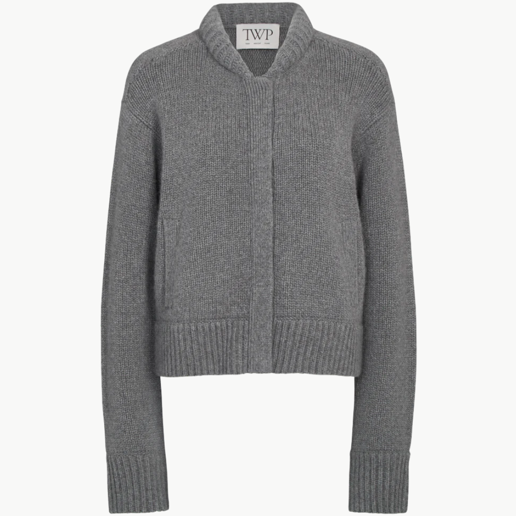 CONNOR CARDIGAN IN MEDIUM HEATHER GREY by TWP - Romi Boutique