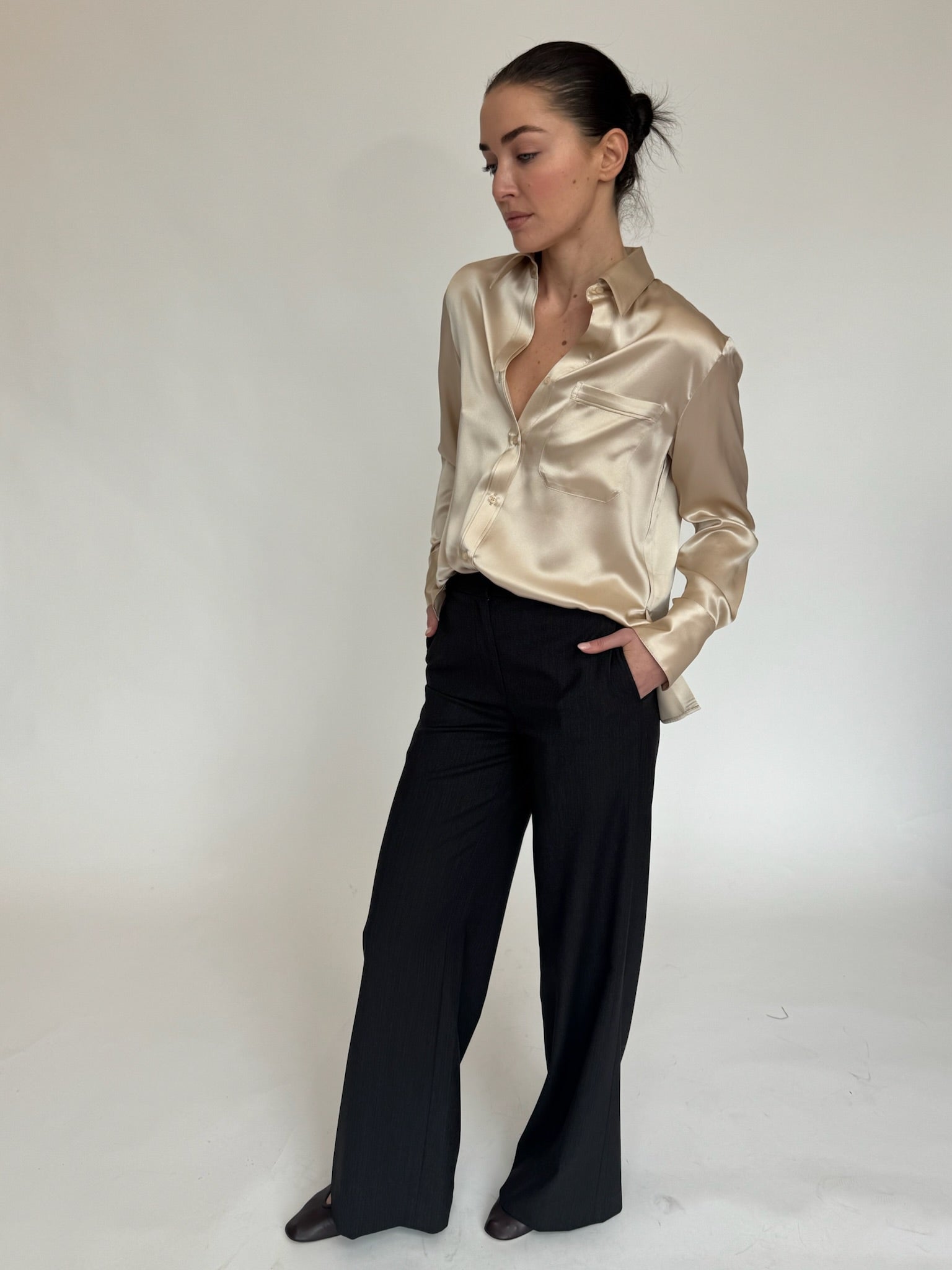 SILK JOEY IN CHAMPAGNE - Romi Boutique