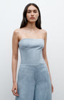 JILLIAN BUSTIER TOP IN LIGHT INDIGO by TWP - Romi Boutique
