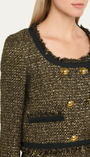 ANISA TWEED U-NECK JACKET IN TAPESTRY - Romi Boutique