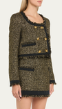 ANISA TWEED U-NECK JACKET IN TAPESTRY - Romi Boutique