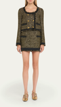 ANISA TWEED U-NECK JACKET IN TAPESTRY - Romi Boutique
