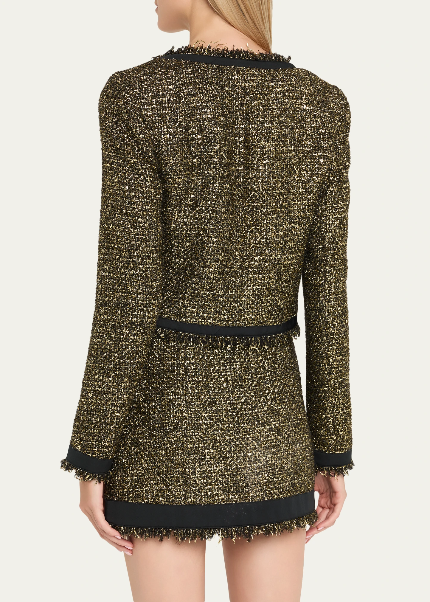 ANISA TWEED U-NECK JACKET IN TAPESTRY - Romi Boutique