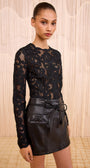 LUNA LEATHER MINI SKIRT IN BLACK - Romi Boutique