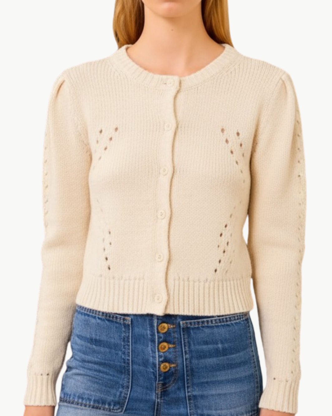 DELPHINA CARDIGAN IN COWRIE - Romi Boutique