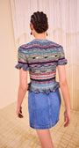 MIYA SHORT SLEEVE KNIT TOP IN AZURITE - Romi Boutique
