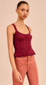 CALLIE KNIT CAMISOLE IN CLARET - Romi Boutique