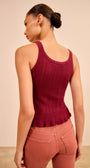CALLIE KNIT CAMISOLE IN CLARET - Romi Boutique