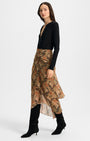 SIRA SILK MIDI SKIRT IN NAVY MULTI - Romi Boutique