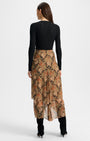 SIRA SILK MIDI SKIRT IN NAVY MULTI - Romi Boutique