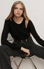 LOLASEE MERINO WOOL PULLOVER IN BLACK - Romi Boutique