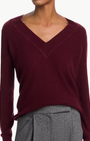 COLETA V-NECK CASHMERE SWEATER IN DARK CURRANT - Romi Boutique