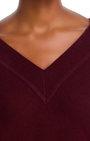 COLETA V-NECK CASHMERE SWEATER IN DARK CURRANT - Romi Boutique