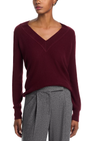 COLETA V-NECK CASHMERE SWEATER IN DARK CURRANT - Romi Boutique