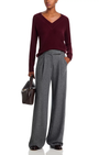 COLETA V-NECK CASHMERE SWEATER IN DARK CURRANT - Romi Boutique