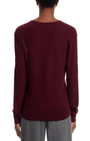 COLETA V-NECK CASHMERE SWEATER IN DARK CURRANT - Romi Boutique