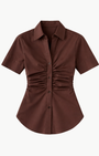 DEVRA BUTTON-DOWN SHIRT - Romi Boutique