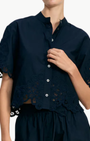 ALECK LACE BUTTON-DOWN SHIRT - Romi Boutique