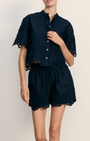 ALECK LACE BUTTON-DOWN SHIRT - Romi Boutique