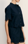 ALECK LACE BUTTON-DOWN SHIRT - Romi Boutique