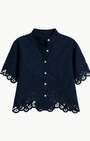 ALECK LACE BUTTON-DOWN SHIRT - Romi Boutique