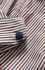 DRAYMOND STRIPED CUFF SLEEVE SHIRT IN NAVY/BRANDY MULTI - Romi Boutique