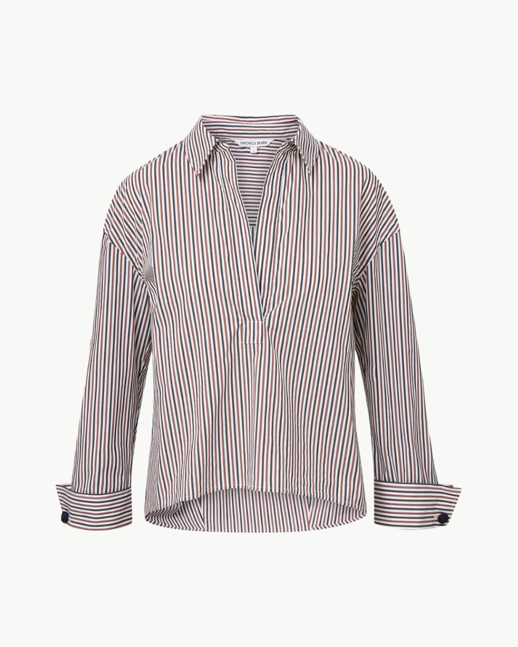 DRAYMOND STRIPED CUFF SLEEVE SHIRT by Veronica Beard - Romi Boutique