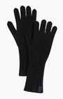 BOILED CASHMERE KNIT GLOVE IN BLACK - Romi Boutique