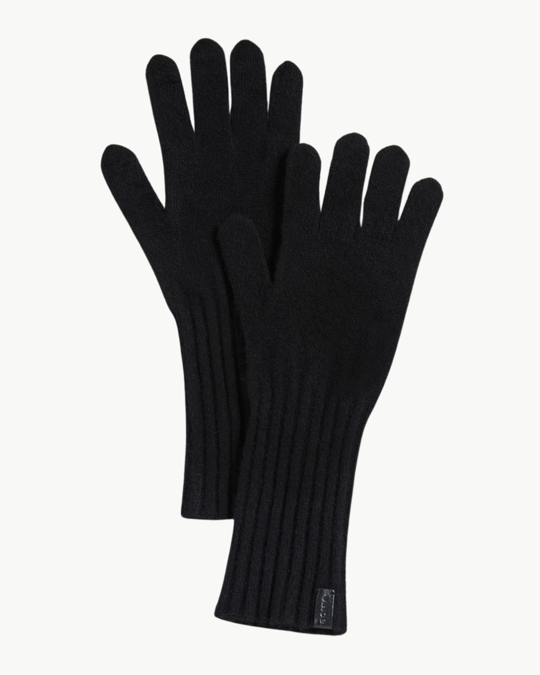 BOILED CASHMERE KNIT GLOVE IN BLACK - Romi Boutique