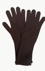 BOILED CASHMERE KNIT GLOVE IN FIG - Romi Boutique
