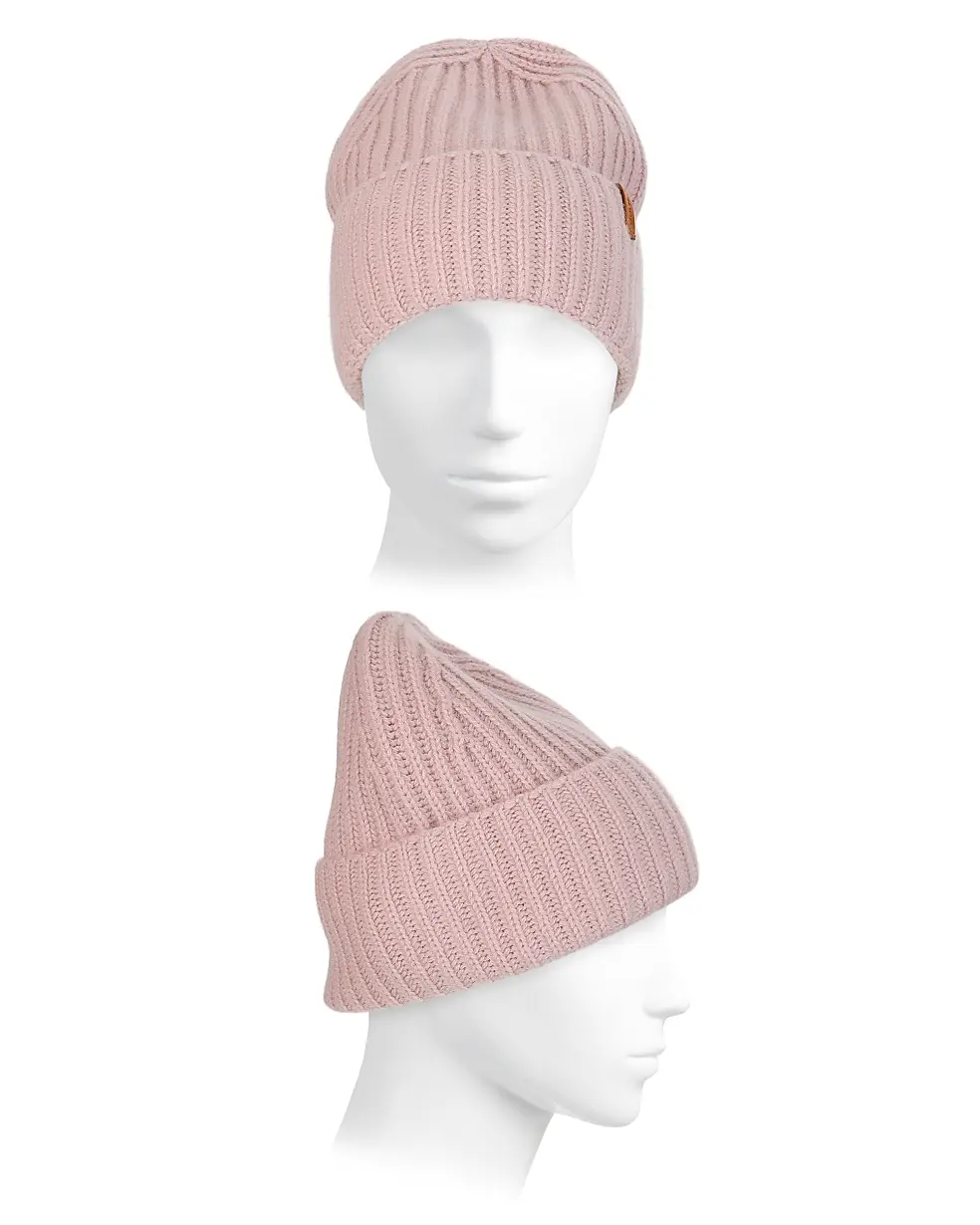 BOILED CASHMERE CHUNKY HALF CARDIGAN KNIT HAT IN BALETTO - Romi Boutique